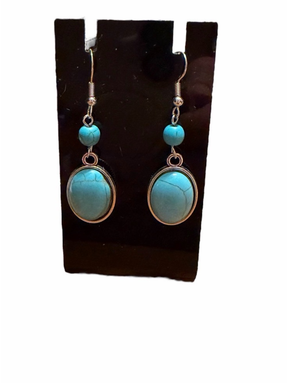 Howlite Oval Dangle Earrings